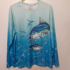 Spicy Tuna Fishing Shirt Mens Large XL Performance Long Sleeve Outdoors